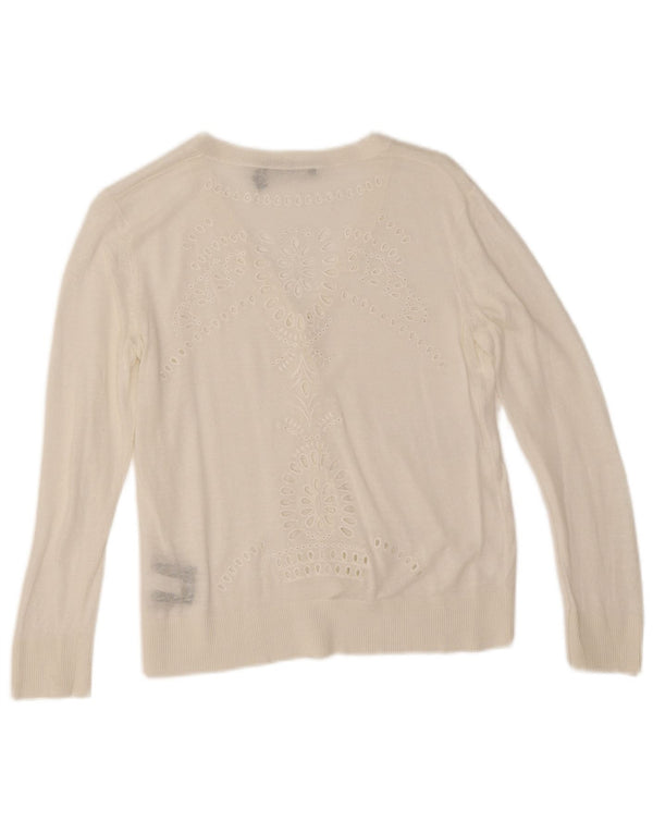 Pulover bolero supradimensionat pentru femei Ralph Lauren UK 6 XS in alb