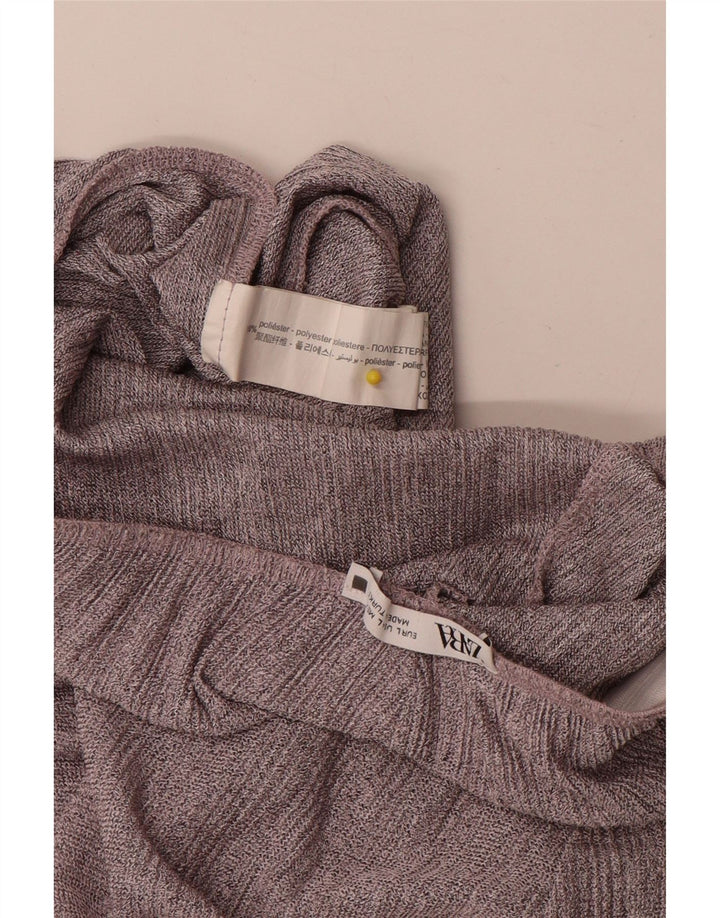 Pantaloni casual Flare Zara pentru femei L34 L32 Gri Poliester
