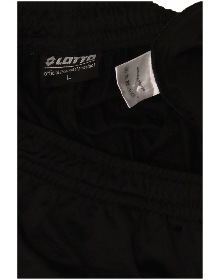 Pantaloni de trening pentru bărbați Lotto Joggeri mari, negru, poliester