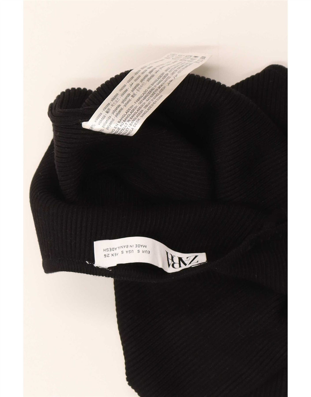 Top cu umăr decupat pentru femei Zara UK 8 mic, negru, viscoză