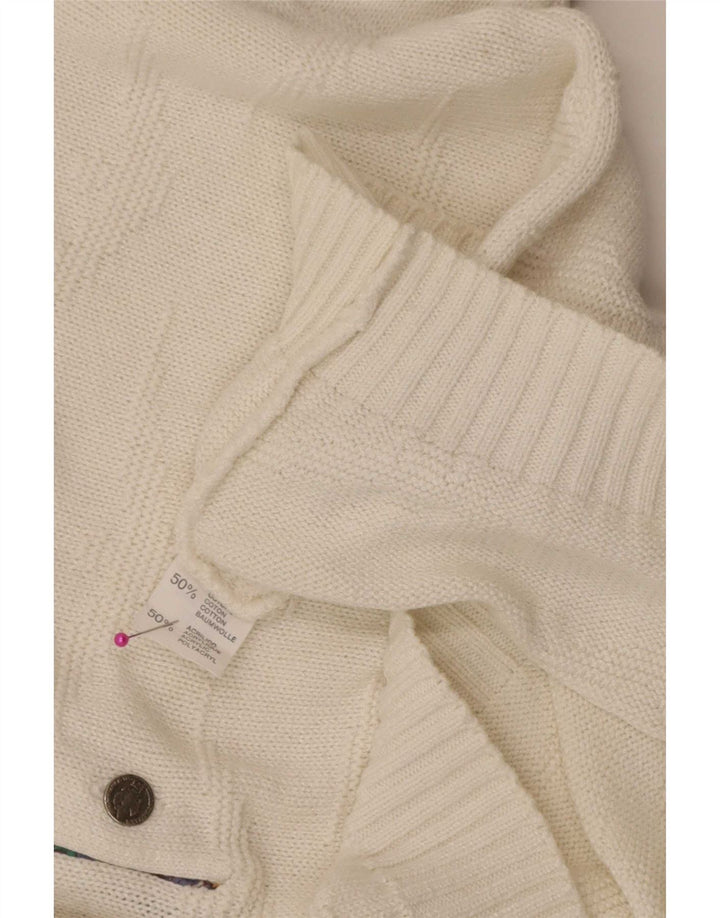 Pulover vintage pentru bărbați cu gât polo alb mediu