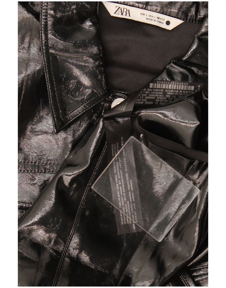 Pardesiu pentru femei Zara UK 16, mare, negru, poliester