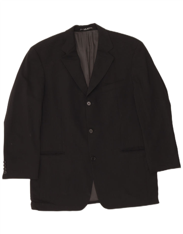 Blazer pentru bărbați HUGO BOSS, cu 3 nasturi, UK 40, lână neagră mare