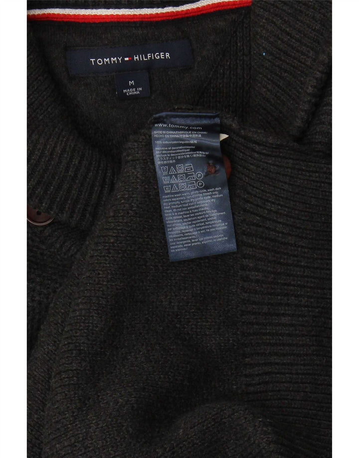 Pulover pentru bărbați Tommy Hilfiger cu gât șal, bumbac mediu gri