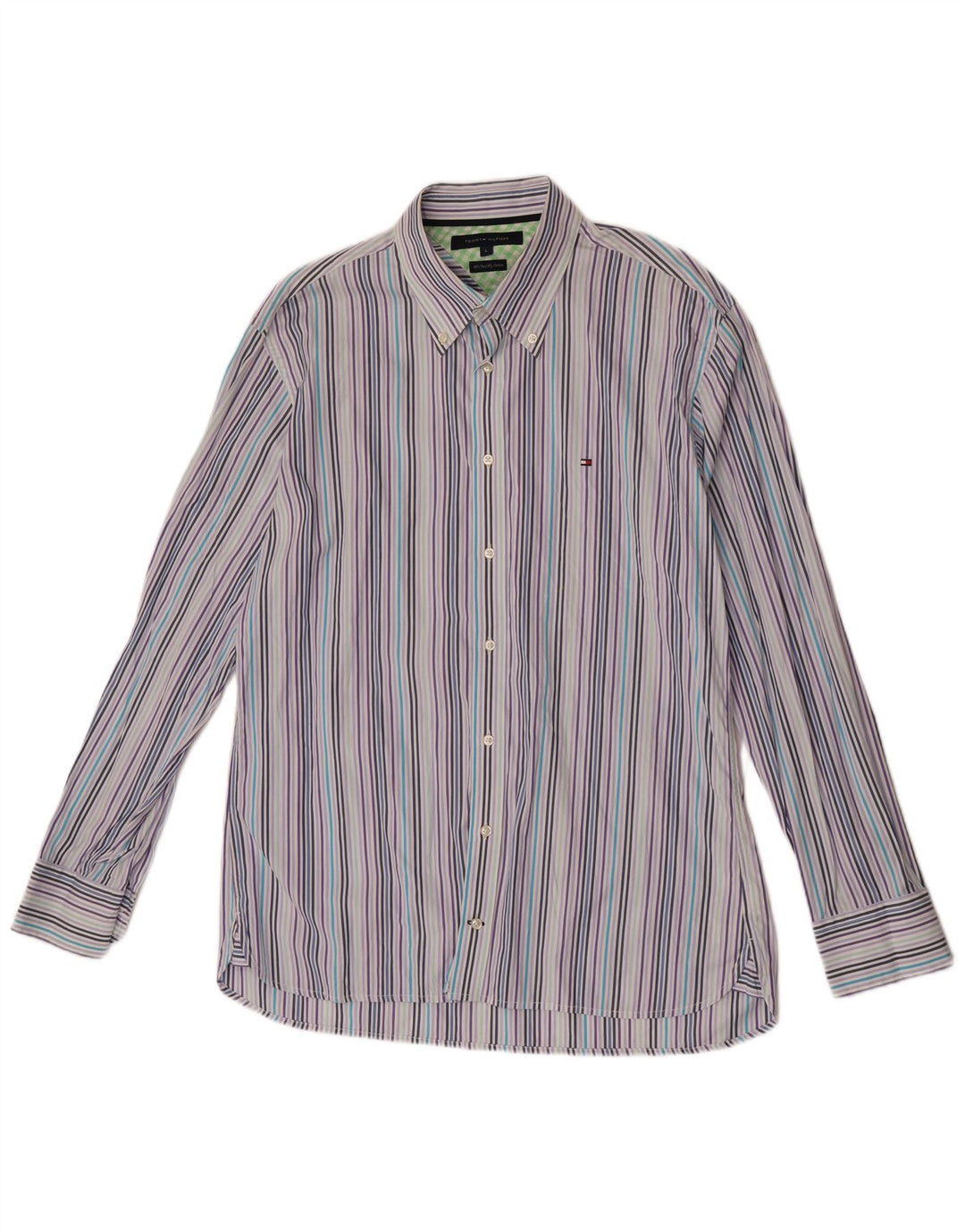 Cămașă pentru bărbați Tommy Hilfiger, bumbac cu dungi mari, albastre