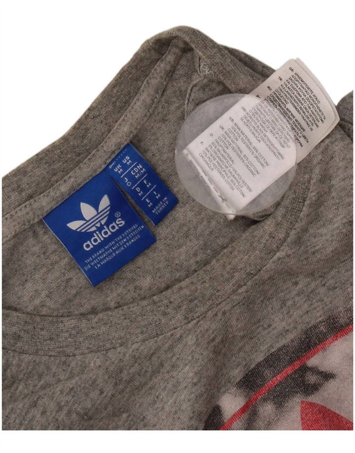 Tricou grafic pentru bărbați Adidas Top Mediu Gri, bumbac cu pete