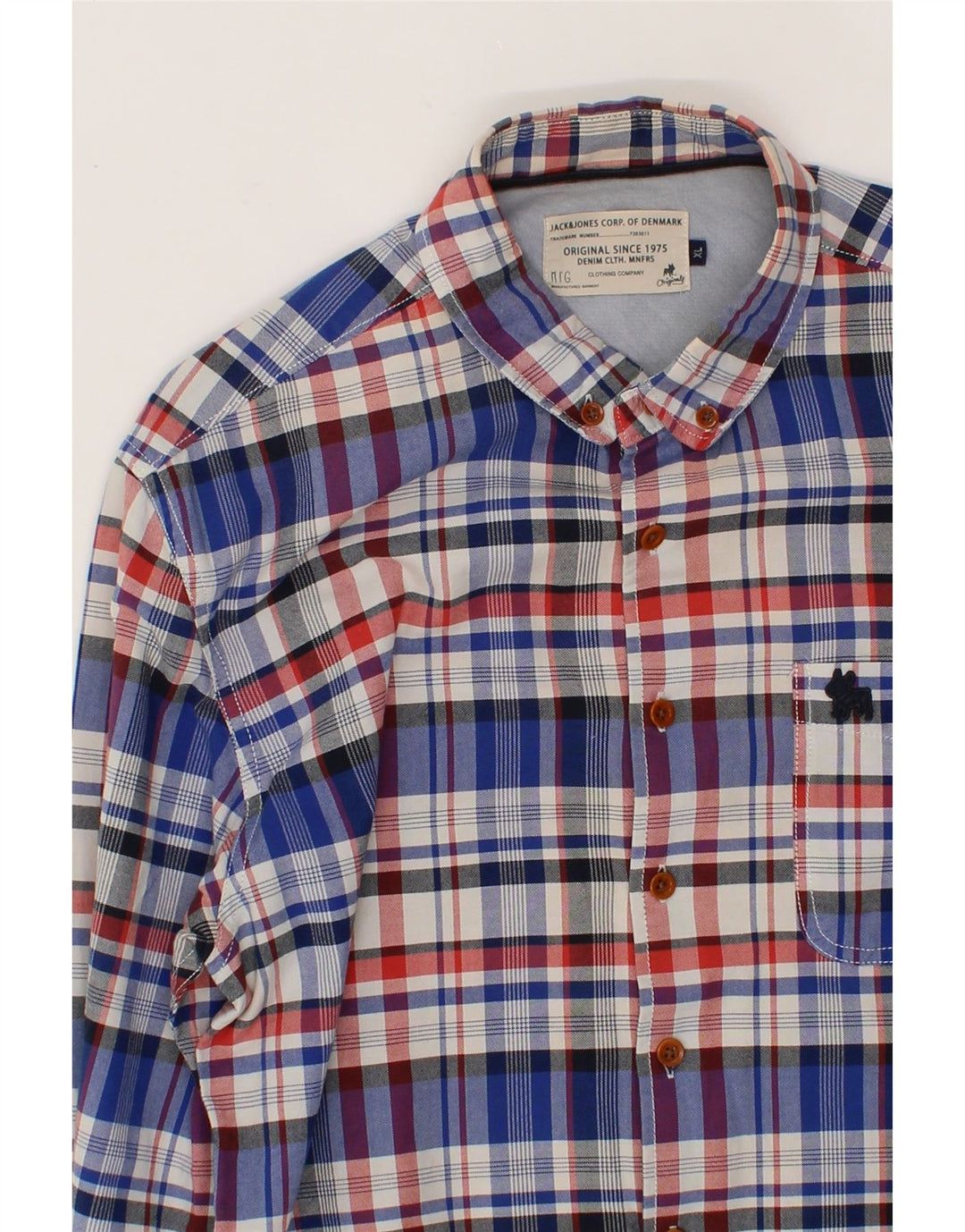JACK & JONES Mens Flannel Shirt XL Multicoloured Check Cotton Vintage Jack & Jones and Second-Hand Jack & Jones from Messina Hembry 