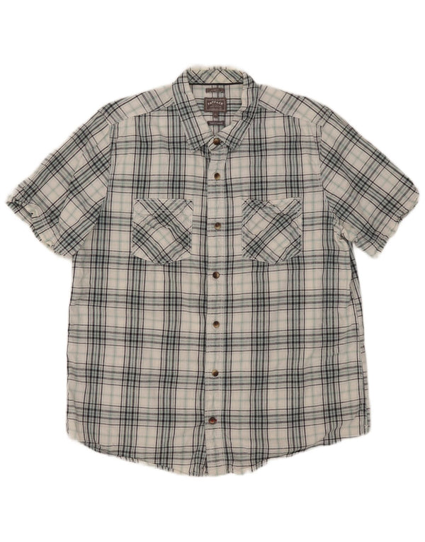 Cămașă Fat Face pentru bărbați cu mânecă scurtă, slim fit, XL, bumbac cu carouri albastre