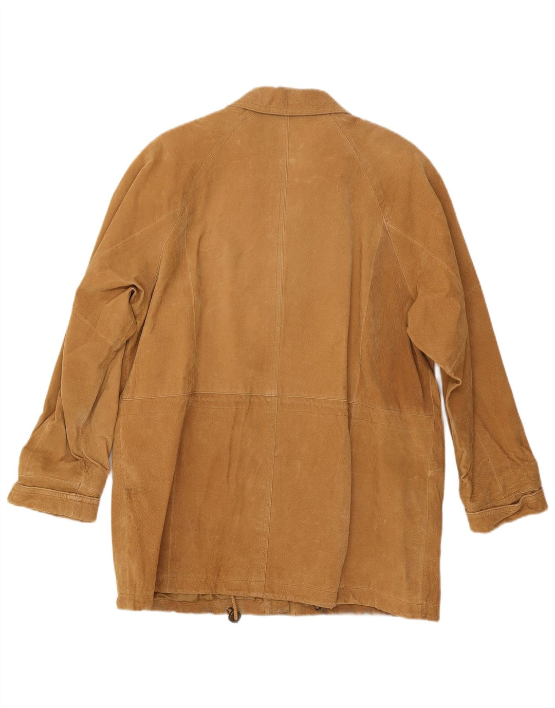 Pardesiu supradimensionat din piele intoarsa pentru femei vintage UK 16, mare, bej