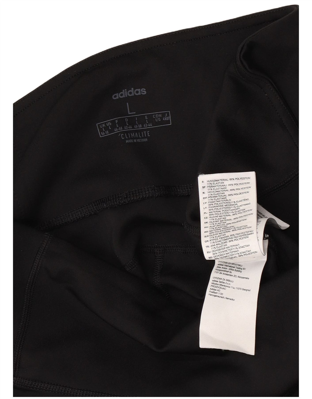 Leggings ADIDAS Climalite Crop pentru femei Marea Britanie 16/18 Poliester negru mare