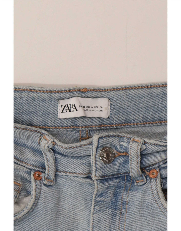 Pantaloni scurți din denim pentru femei Zara EU 36 XS W26 Albastru