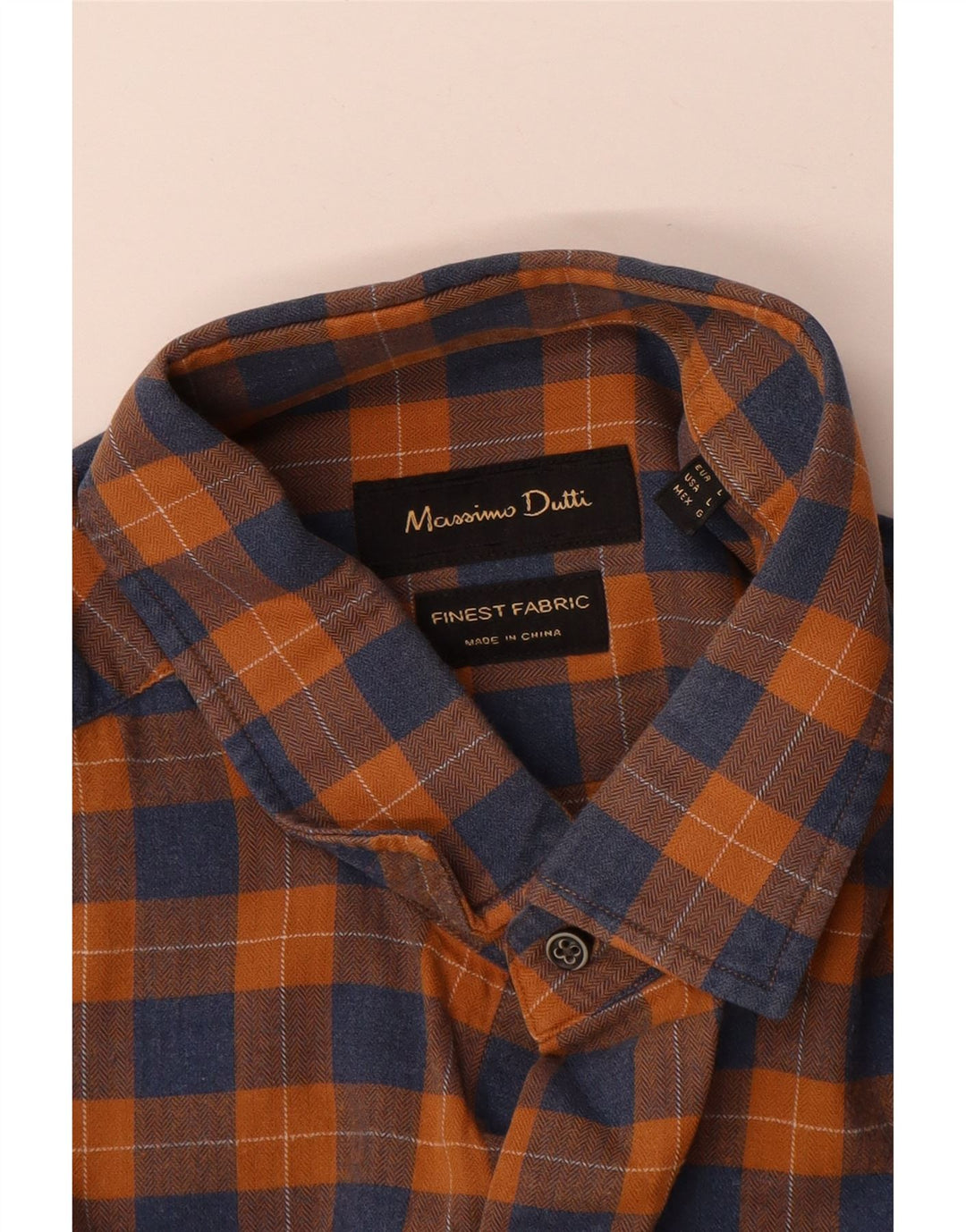Cămașă de flanel pentru bărbați Massimo Dutti, carouri mari, portocalii
