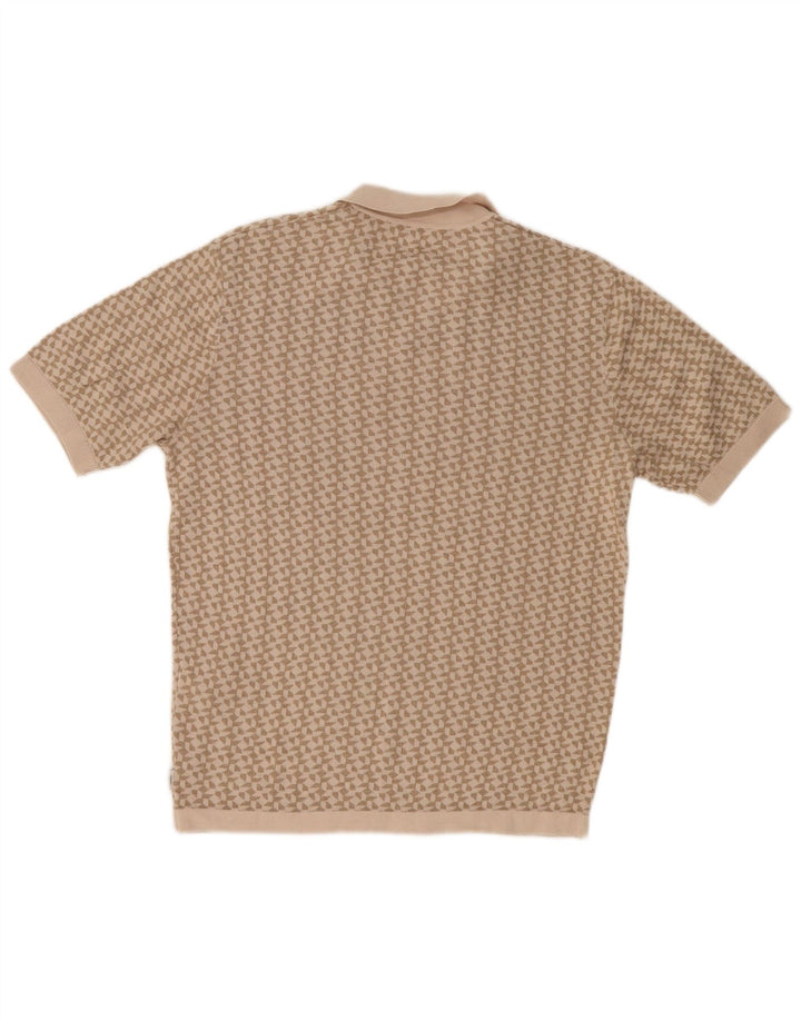 Tricou polo Jack & Jones pentru bărbați, bumbac geometric, bej mediu