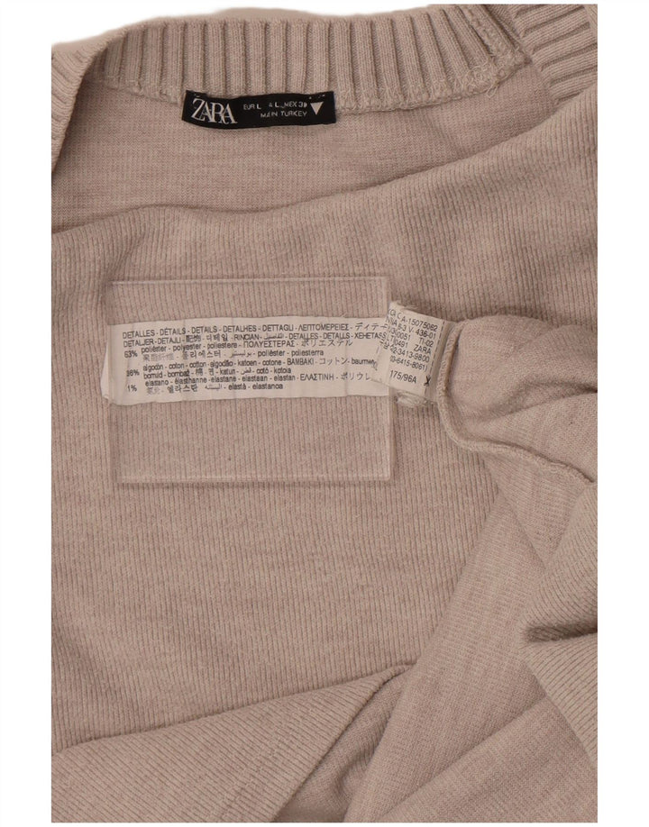 Pulover supradimensionat pentru femei Zara, cu gâtul turn, UK 16, mare, gri, poliester