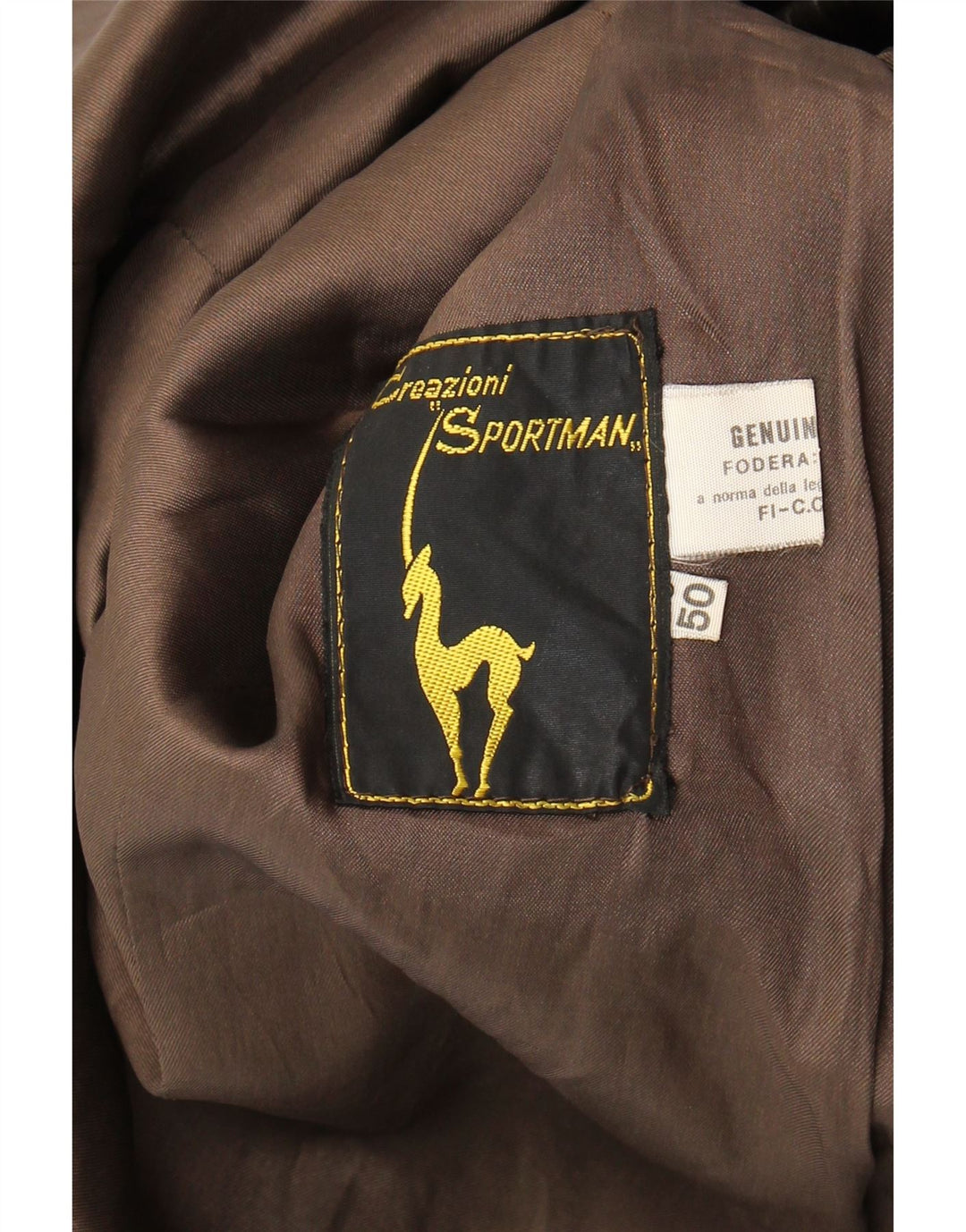 Palton din piele pentru bărbați VINTAGE IT 50 din piele maro mare