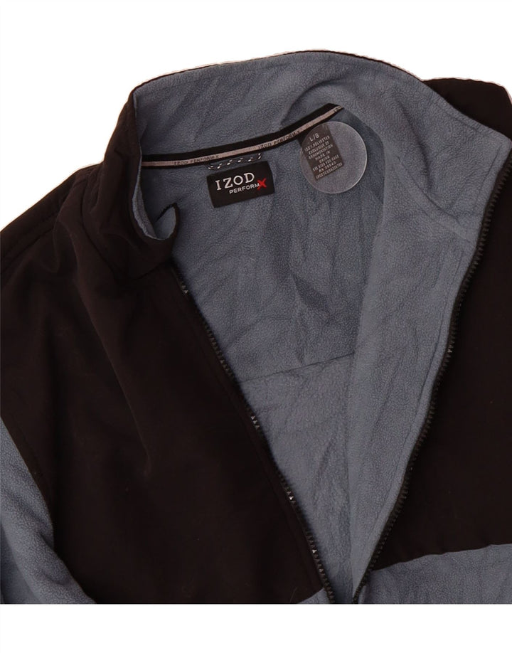 IZOD Mens Fleece Jacket UK 40 Large Blue Colourblock Polyester Vintage Izod and Second-Hand Izod from Messina Hembry 
