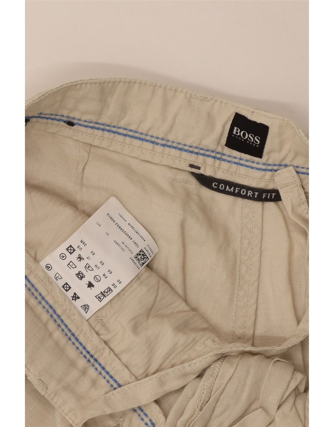 HUGO BOSS Pantaloni chino Comfort Fit pentru bărbați IT 50 Large W38 L33 Bej