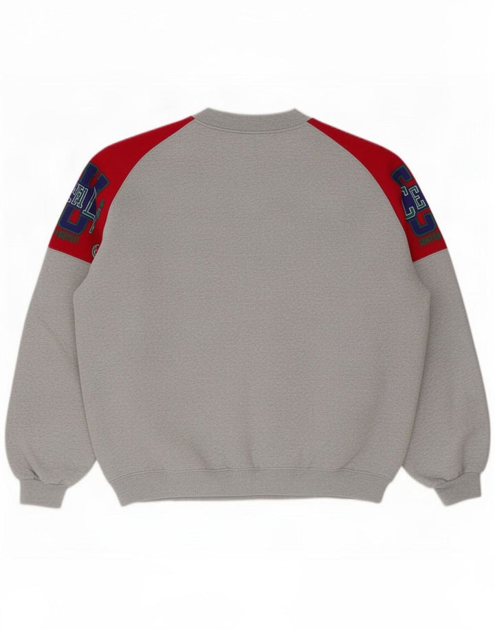 Hanorac grafic pentru bărbați Rifle Jumper mare, gri, bumbac color bloc