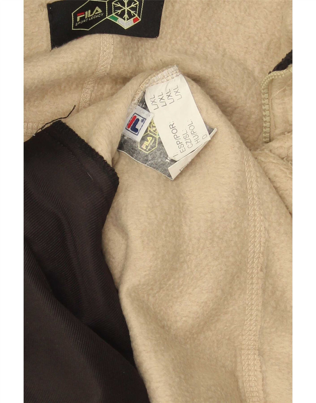 Jachetă fleece pentru bărbați Fila UK 40, mare, bej, poliester