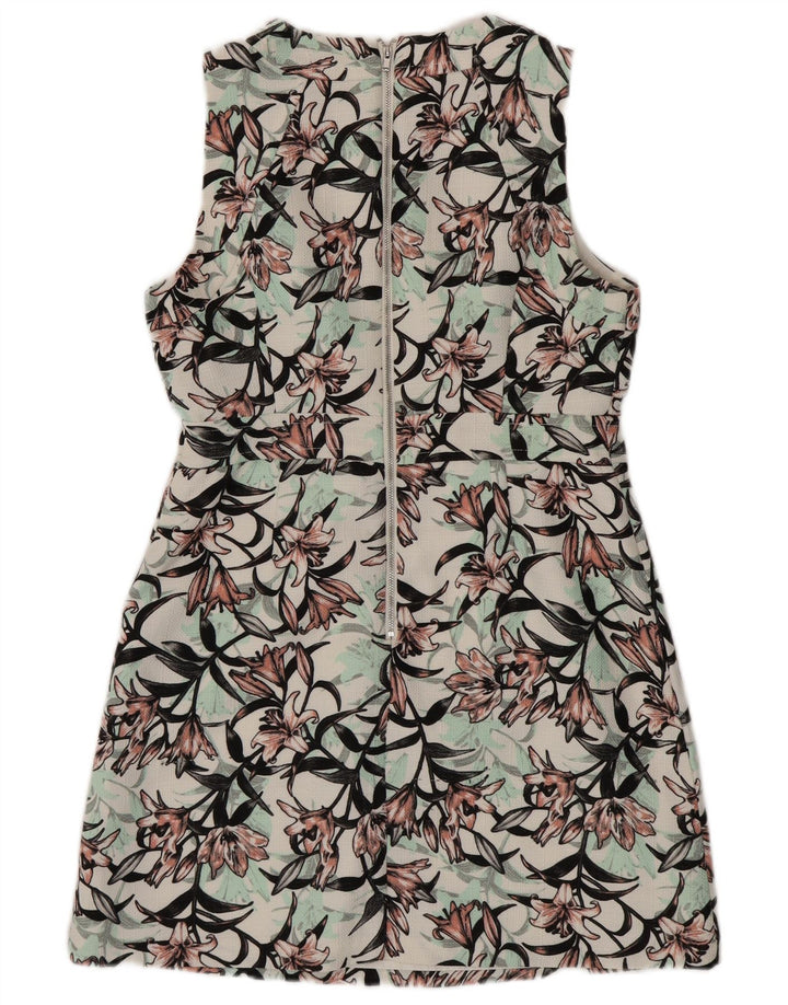 WAREHOUSE Womens Sleeveless Sheath Dress UK 12 Medium Multicoloured Floral