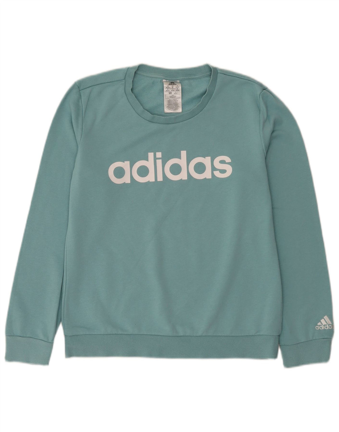 Pulover de hanorac grafic Adidas pentru femei UK 12/14 Bumbac albastru mediu