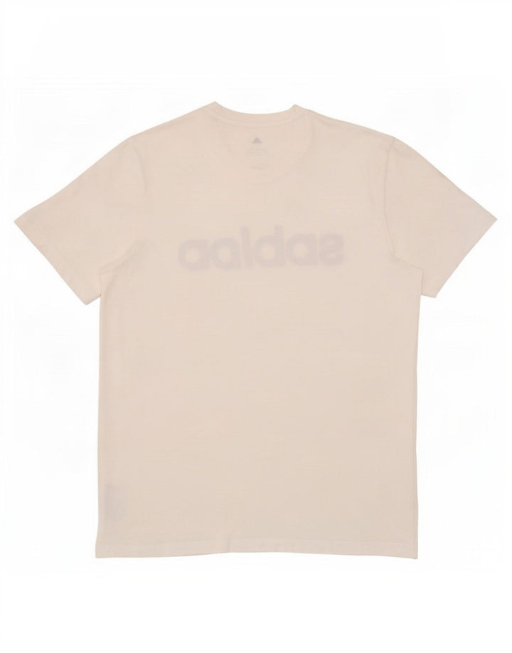 Tricou grafic Adidas pentru bărbați Top mare din bumbac alb