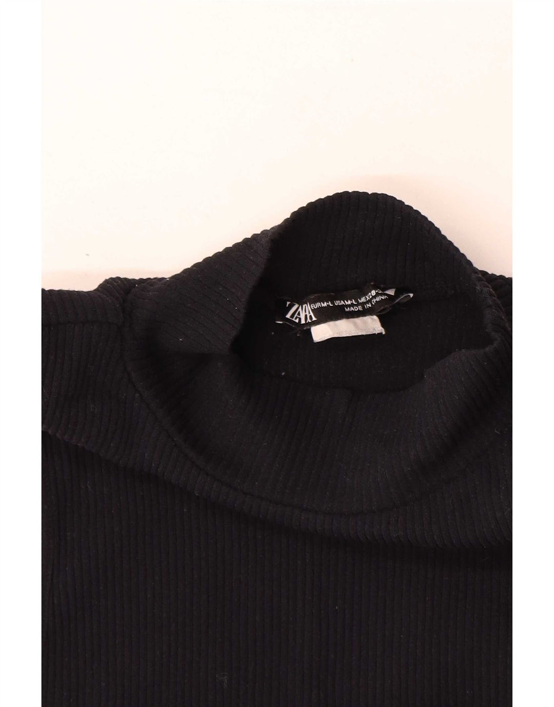 Top Vest Crop pentru Damă Zara UK 12 Medium Negru