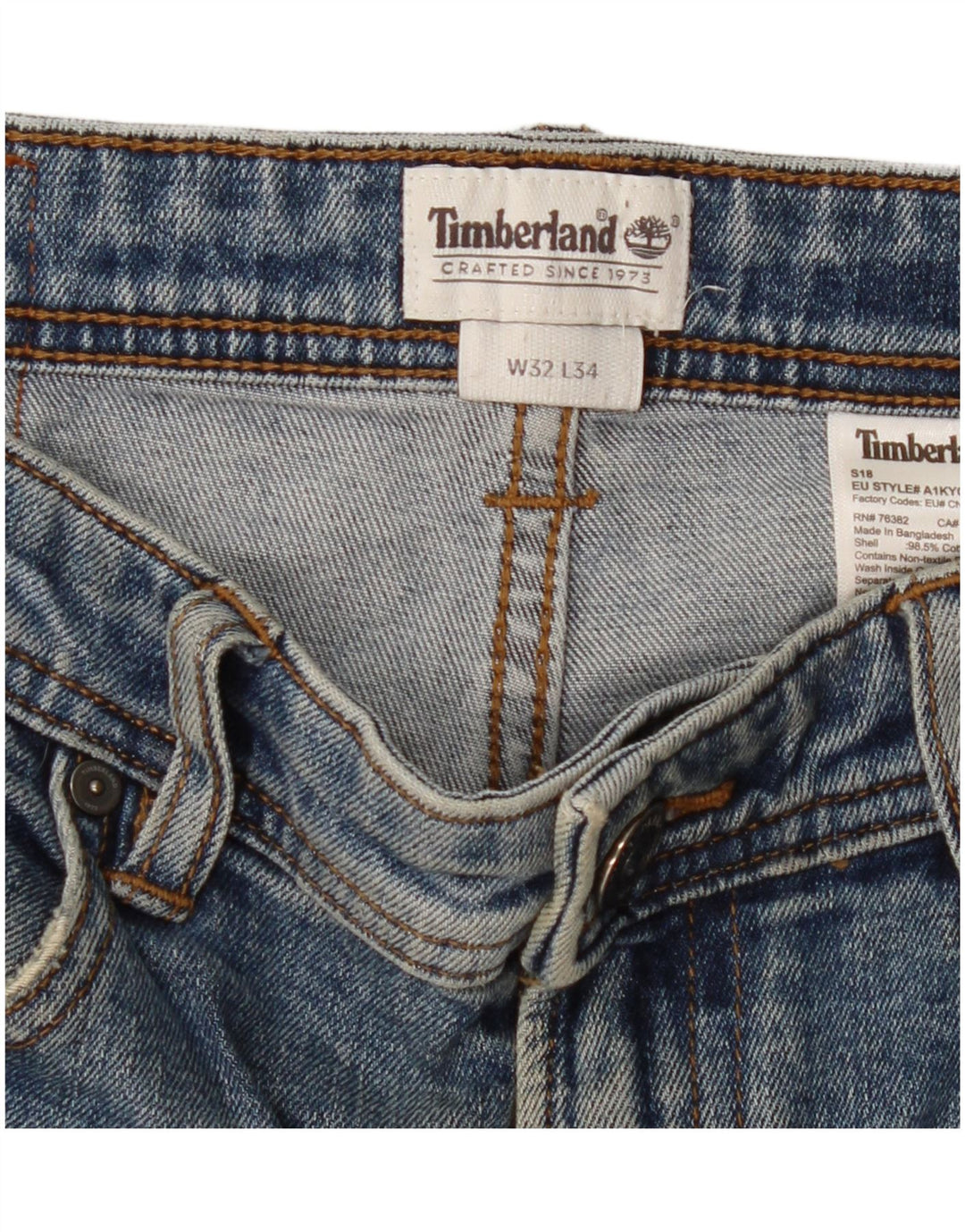 Blugi drepti pentru bărbați Timberland W32 L31 Bumbac albastru