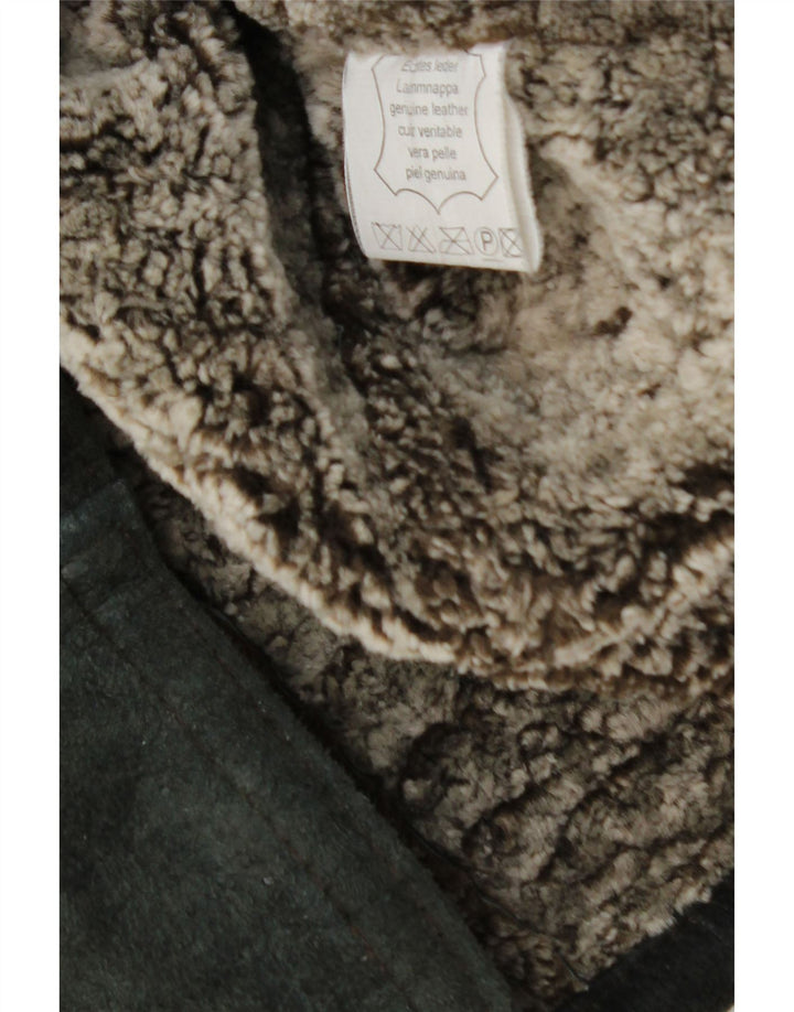 Jachetă din shearling pentru bărbați, UK 42 XL, piele neagră