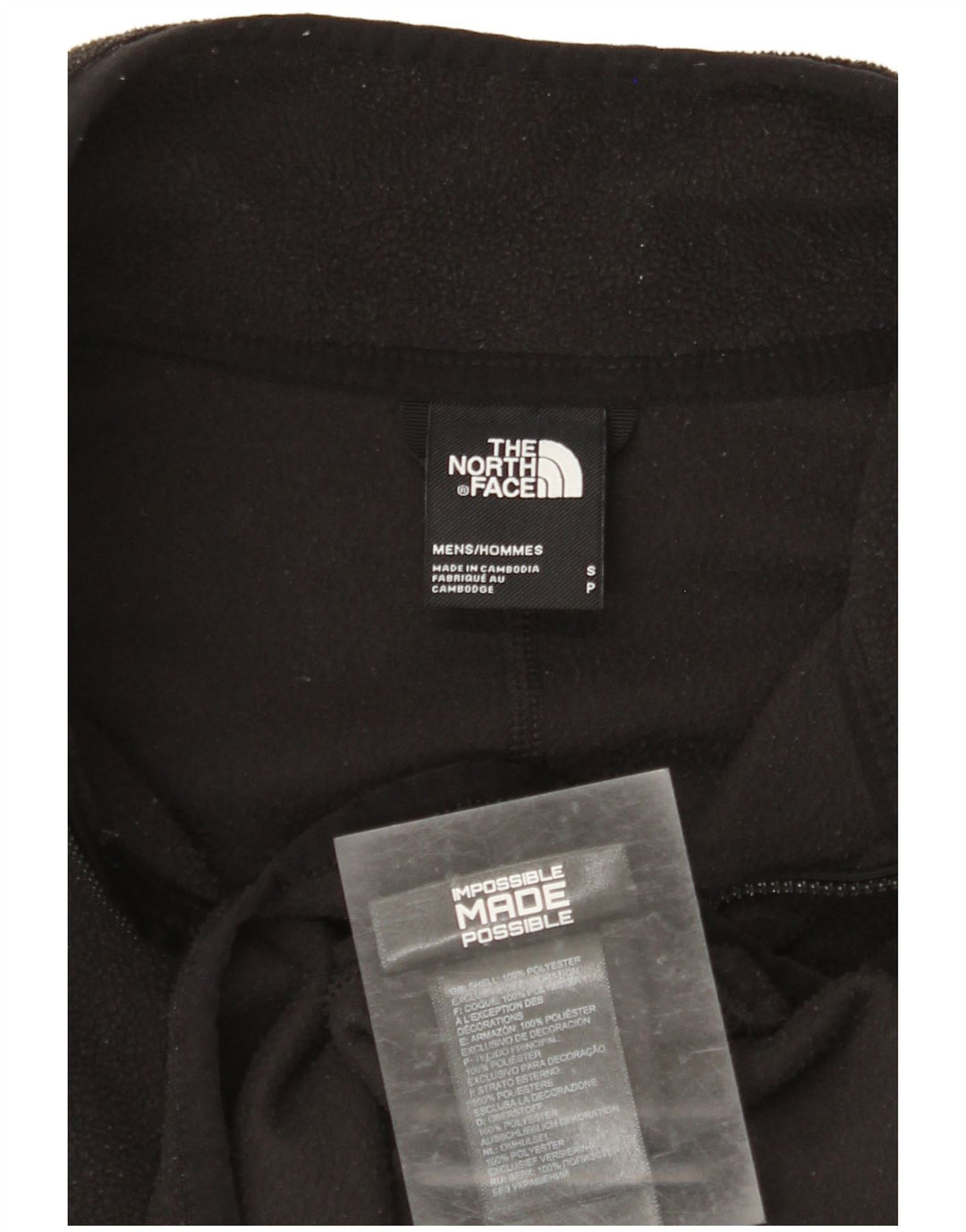 Pulover pentru bărbați THE NORTH FACE, din lână, cu fermoar și gât, poliester negru mic