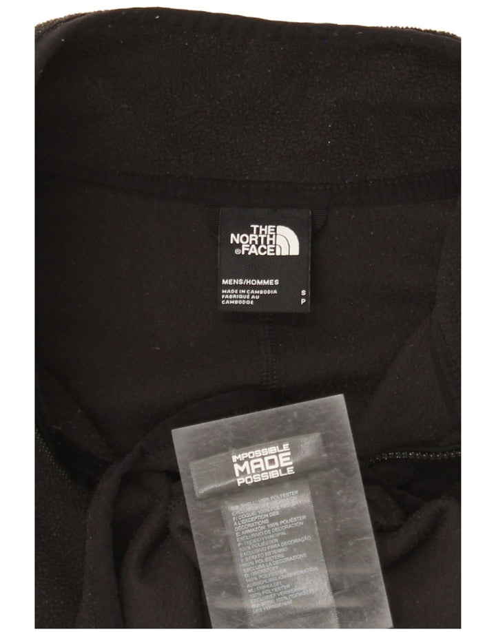 Pulover pentru bărbați THE NORTH FACE, din lână, cu fermoar și gât, poliester negru mic