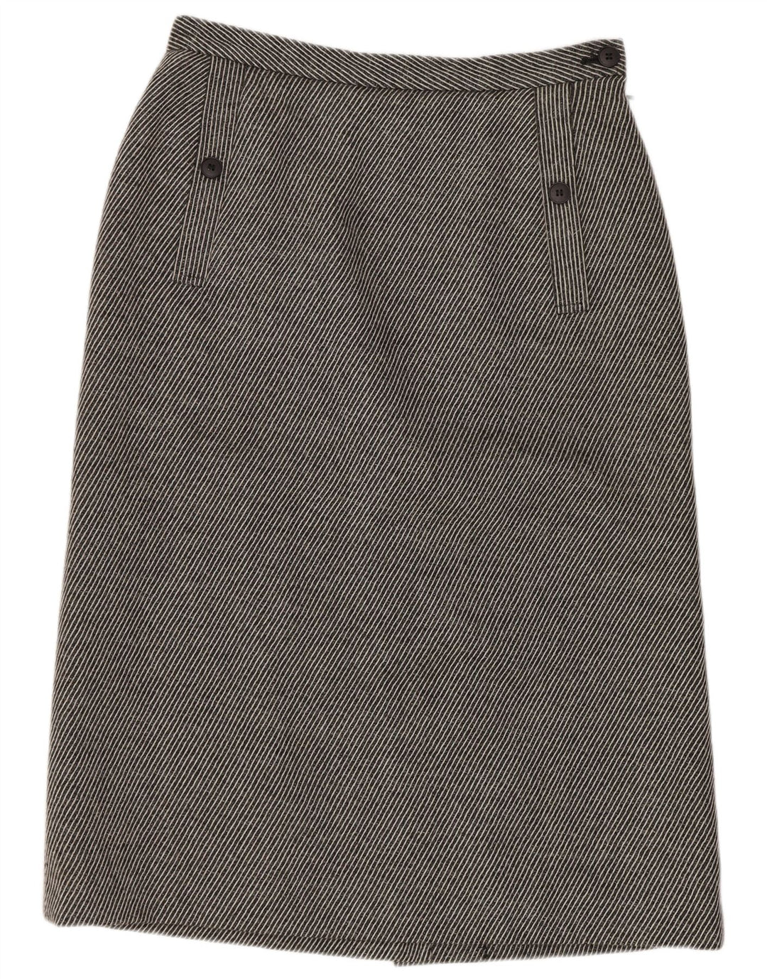 Fusta creion pentru femei Jaeger UK 14 Medium W28 Lână cu dungi gri
