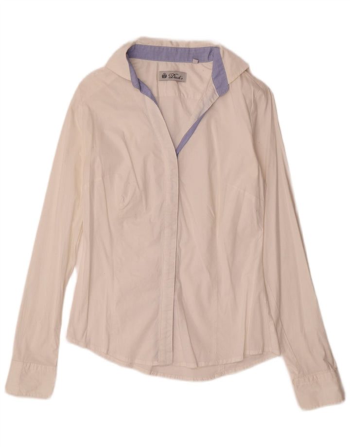 Cămașă Dack's pentru femei UK 12 Bumbac alb mediu