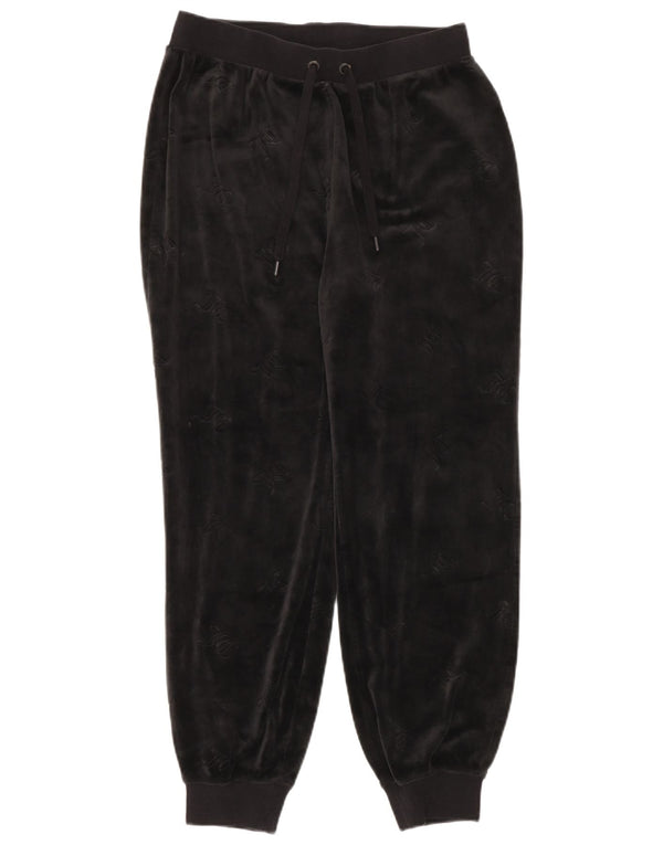 Juicy Couture Pantaloni de trening grafic pentru femei Pantaloni de jogging UK 14 Medium Black