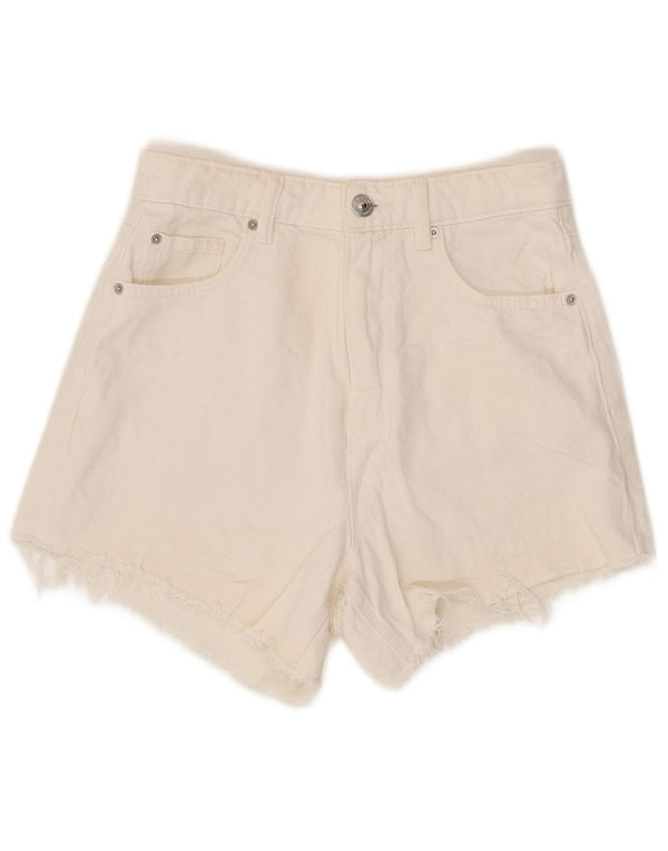 Marks & Spencer Pantaloni scurți din denim cu talie înaltă pentru femei, UK 8 Small W26 White