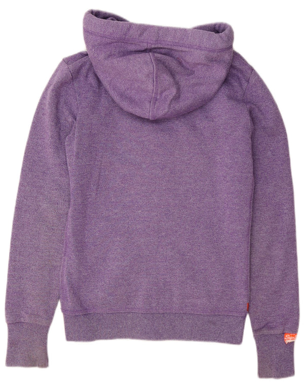 Pulover Superdry pentru femei, cu fermoar supradimensionat, bumbac violet UK 2 2XS