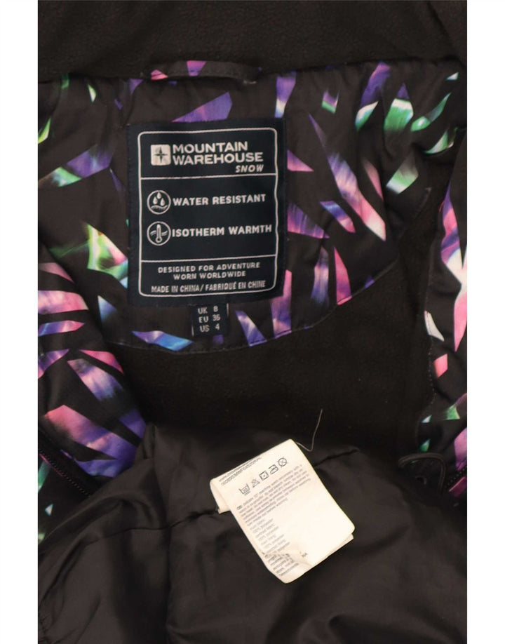 Jachetă de schi cu glugă pentru femei Mountain Warehouse UK 8 Small Black Geometric