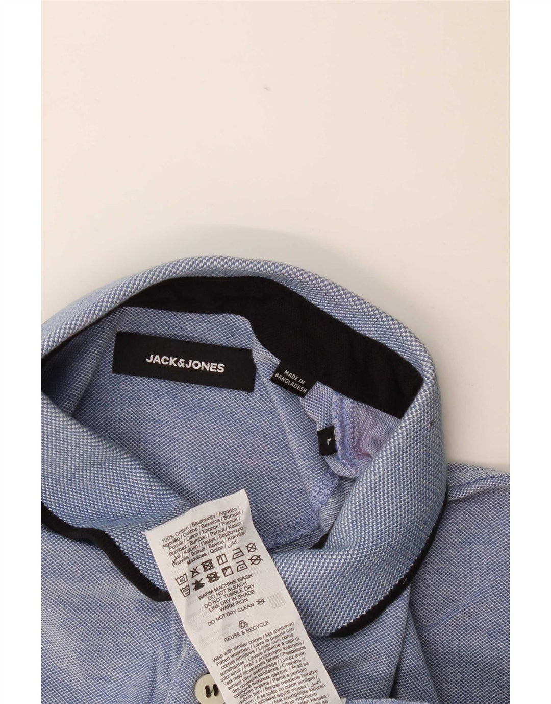 Tricou polo Jack & Jones pentru bărbați, mare, albastru, bumbac cu pete