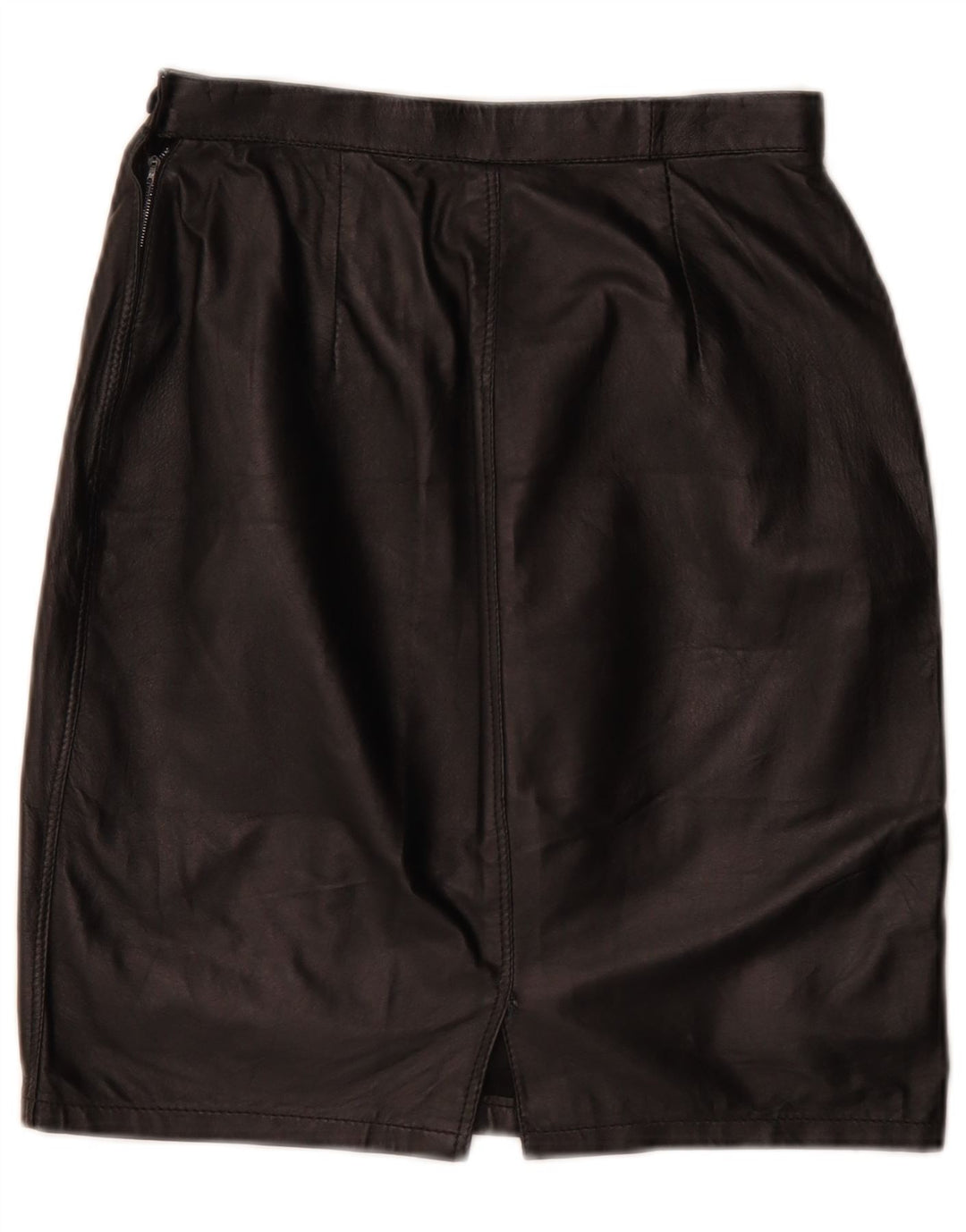 Fusta creion din piele vintage pentru femei W26 Small Black