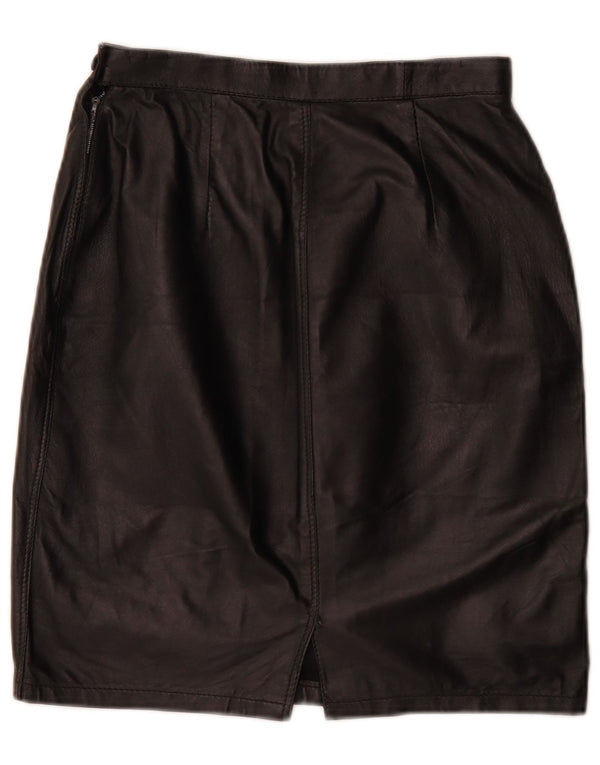 Fusta creion din piele vintage pentru femei W26 Small Black