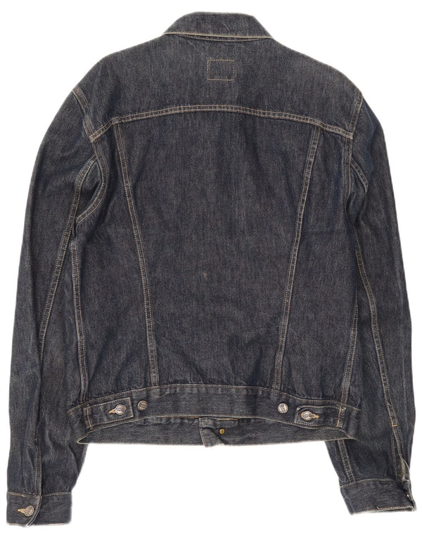 Gas Mens Denim Jacket UK 44 2XL Navy Blue Cotton