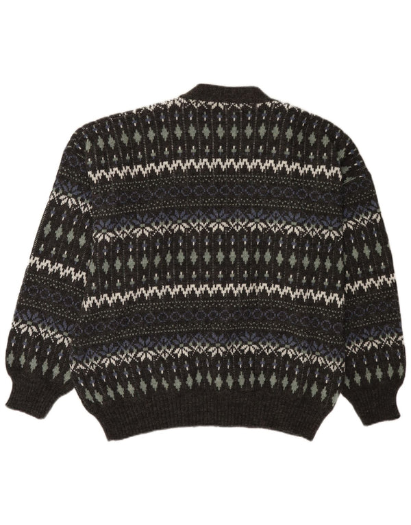Pulover Cardigan Vintage pentru bărbați IT 54 XL Gri Fair Isle Acrilic