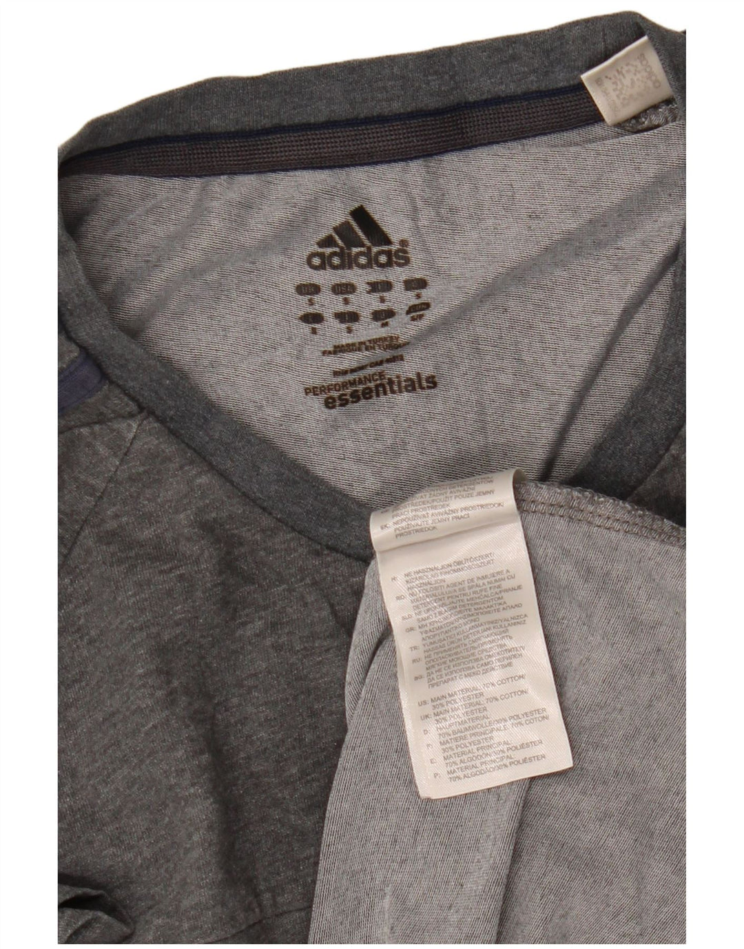 Tricou Adidas Climalite pentru bărbați Top mic, gri, bumbac cu pete