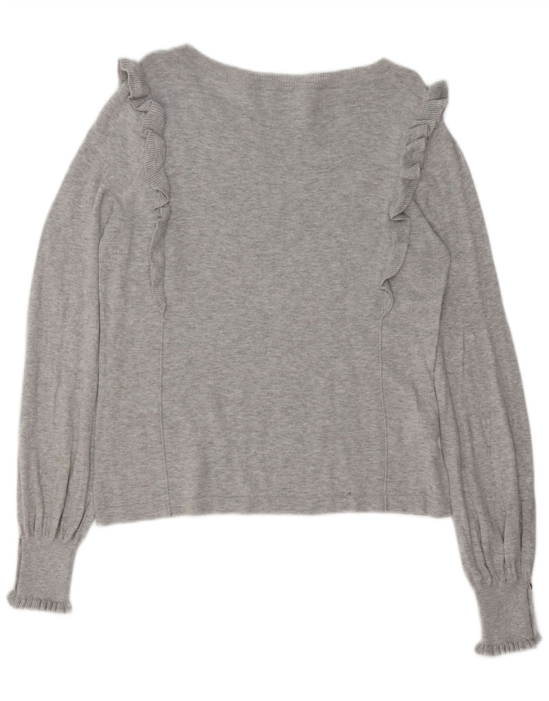 LAURA ASHLEY Pulover cu gât de barcă pentru femei UK 14 mare bumbac gri