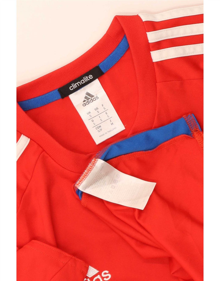 Tricou Adidas Climalite pentru bărbați Top mic, roșu, poliester color bloc
