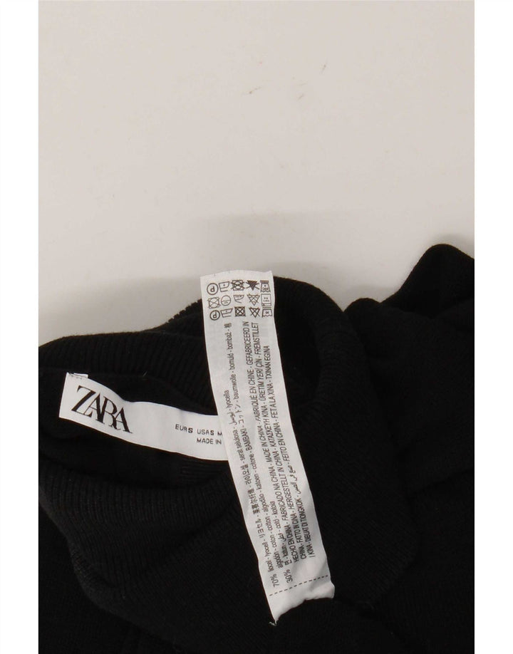 Pulover pentru femei Zara, cu gât rulat, Lyocell UK 10 mic, negru
