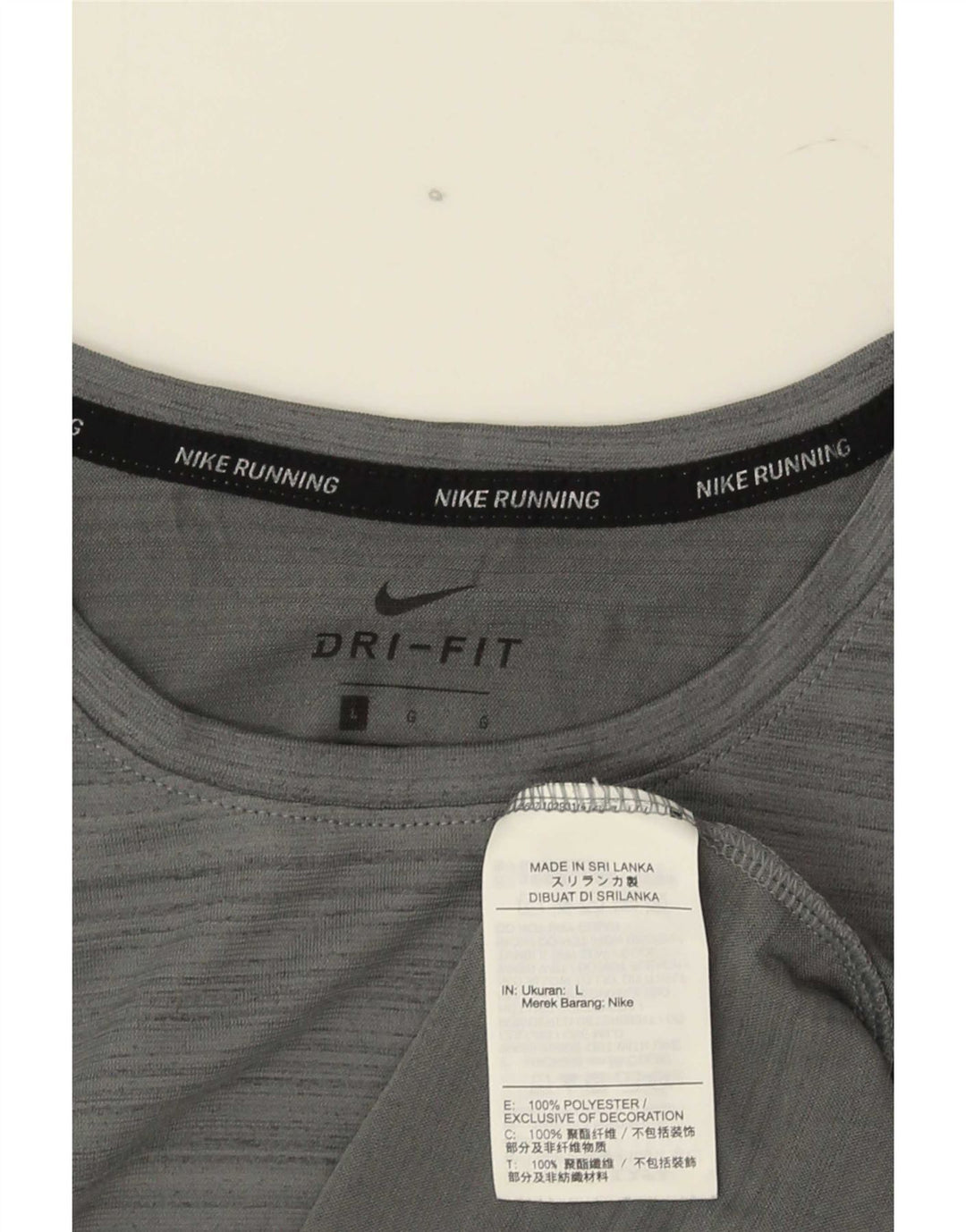 Tricou Nike Dri Fit pentru bărbați Top mare, gri, poliester cu dungi