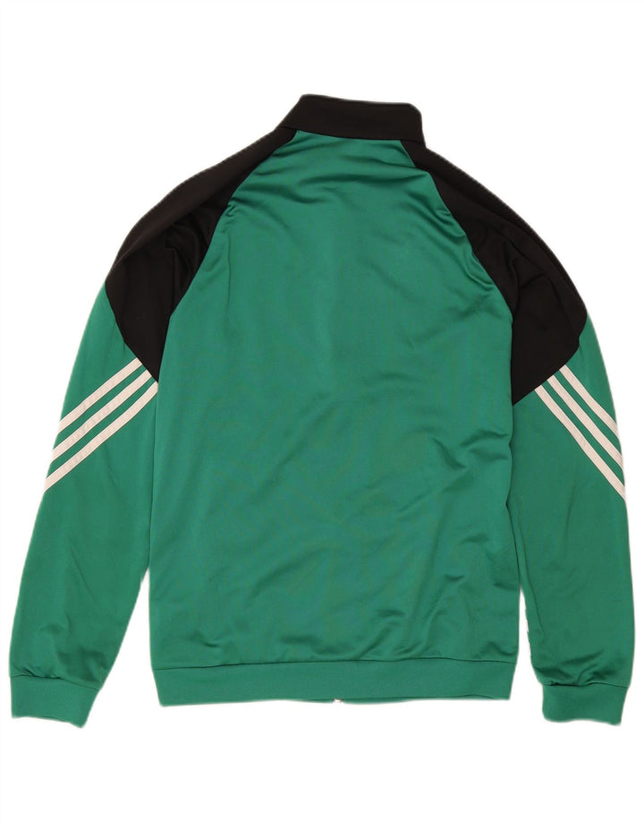 Jachetă de top pentru trening pentru bărbați Adidas, mică, verde, poliester color bloc