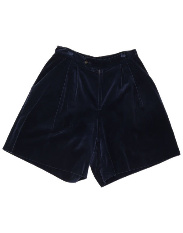 Pantaloni scurti chino vintage din catifea pentru femei W27 Small Bleumarin