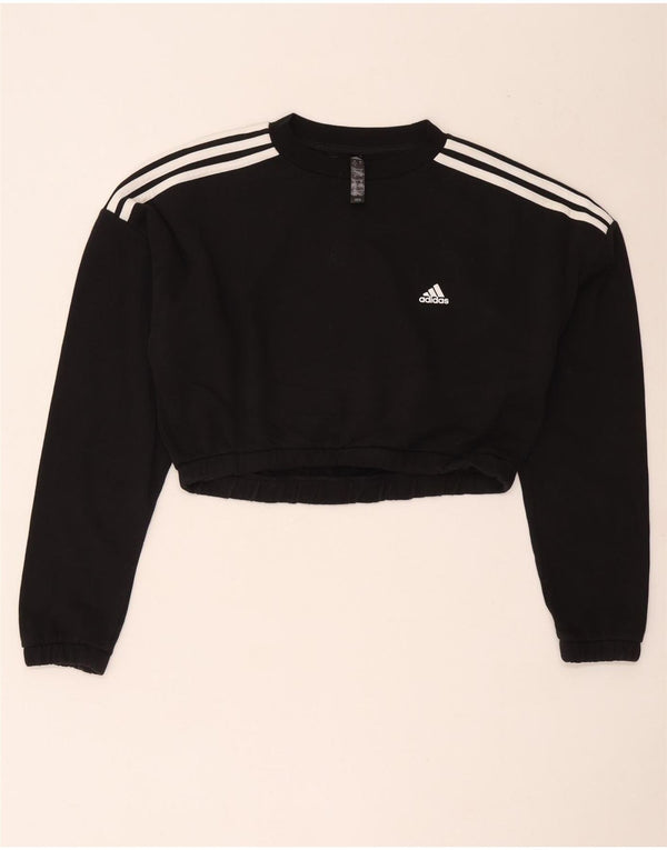 Pulover Adidas Crop pentru femei UK 12/14 Bumbac mediu negru